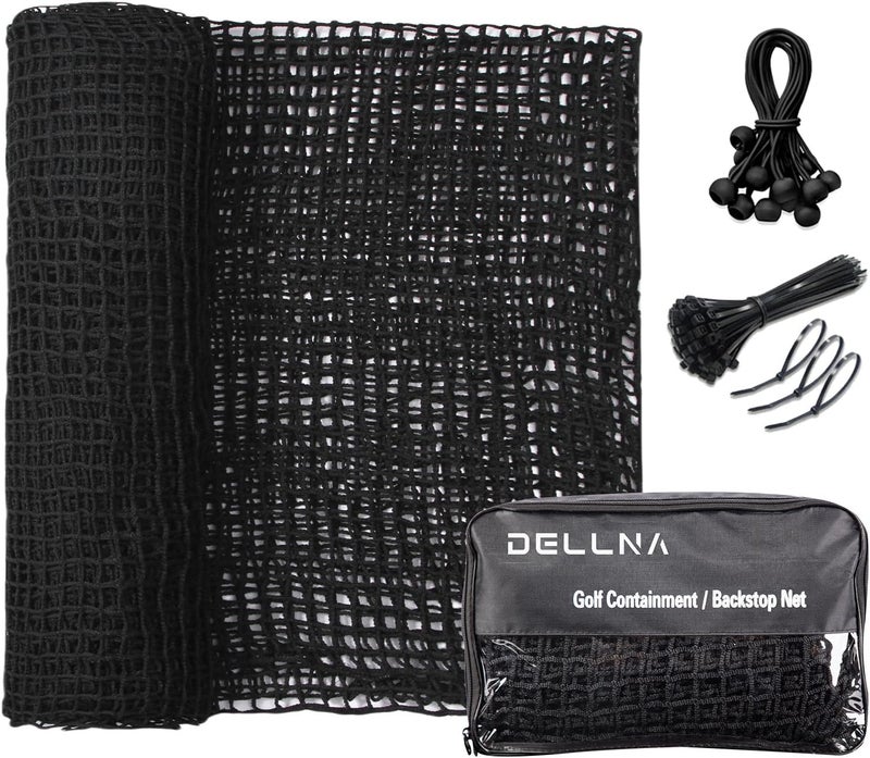DELLNA Golf Hitting Practice Net – Heavy Duty Golf Net for Backyard Driving Real Golf Balls, Multi-Sport Barrier Net for Baseball, Hockey, Soccer – with Bungee Cords & Zip Ties - Image 1